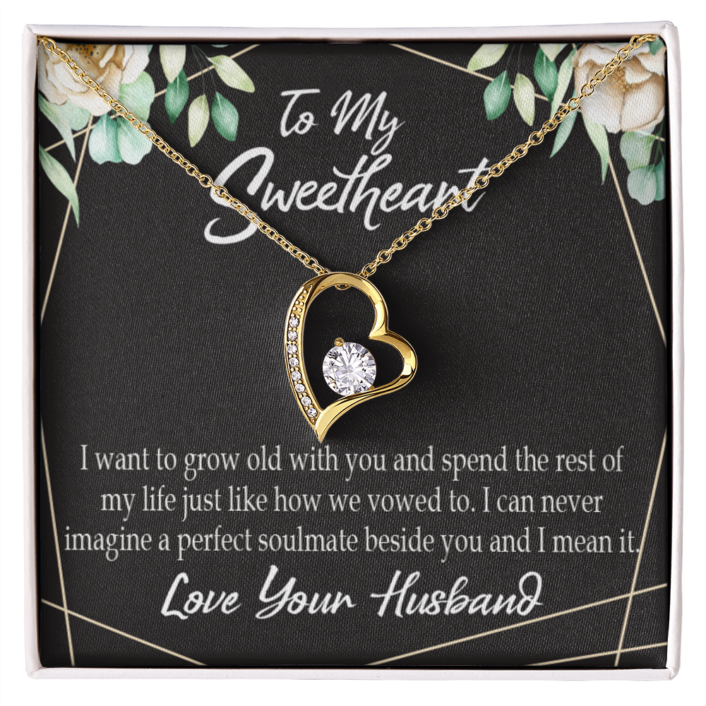 To My Wife I Want to Grow Old With You Forever Necklace w Message Card-Express Your Love Gifts