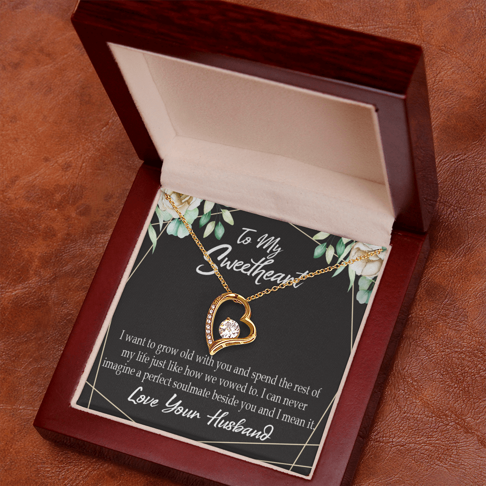 To My Wife I Want to Grow Old With You Forever Necklace w Message Card-Express Your Love Gifts