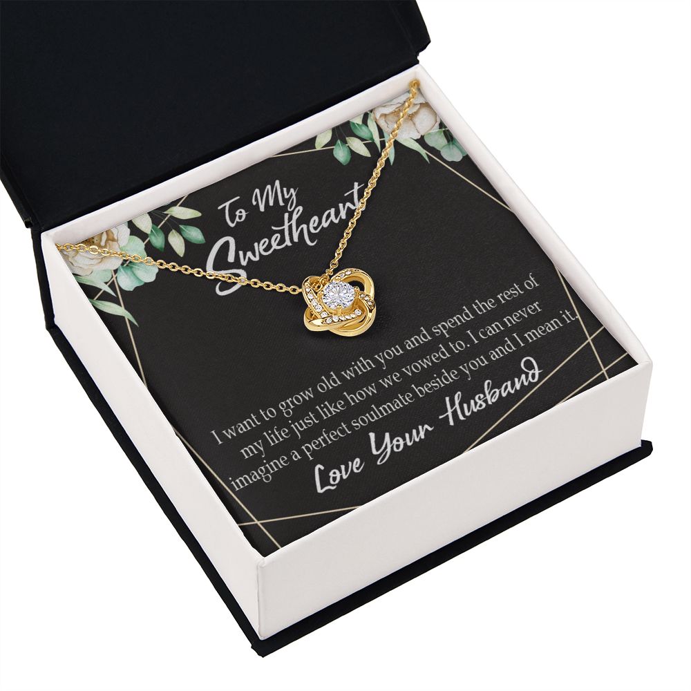 To My Wife I Want to Grow Old With You Infinity Knot Necklace Message Card-Express Your Love Gifts