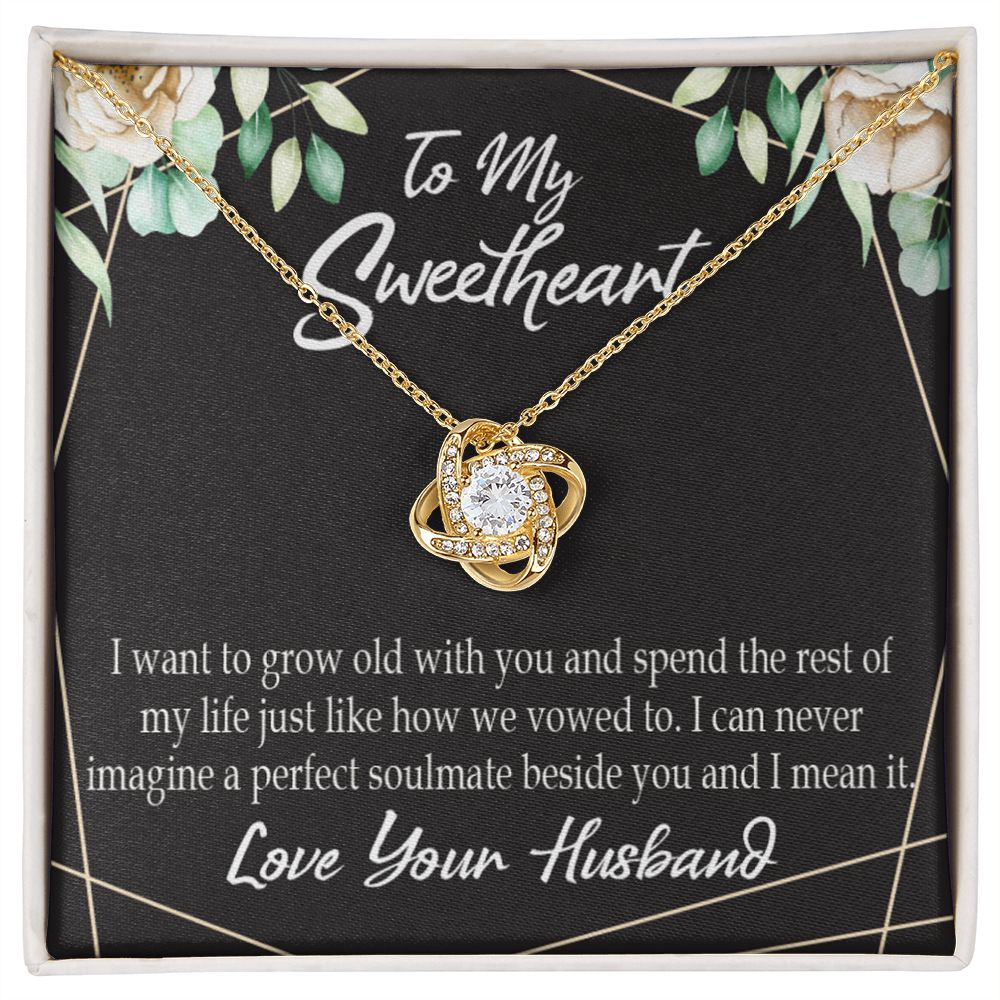 To My Wife I Want to Grow Old With You Infinity Knot Necklace Message Card-Express Your Love Gifts