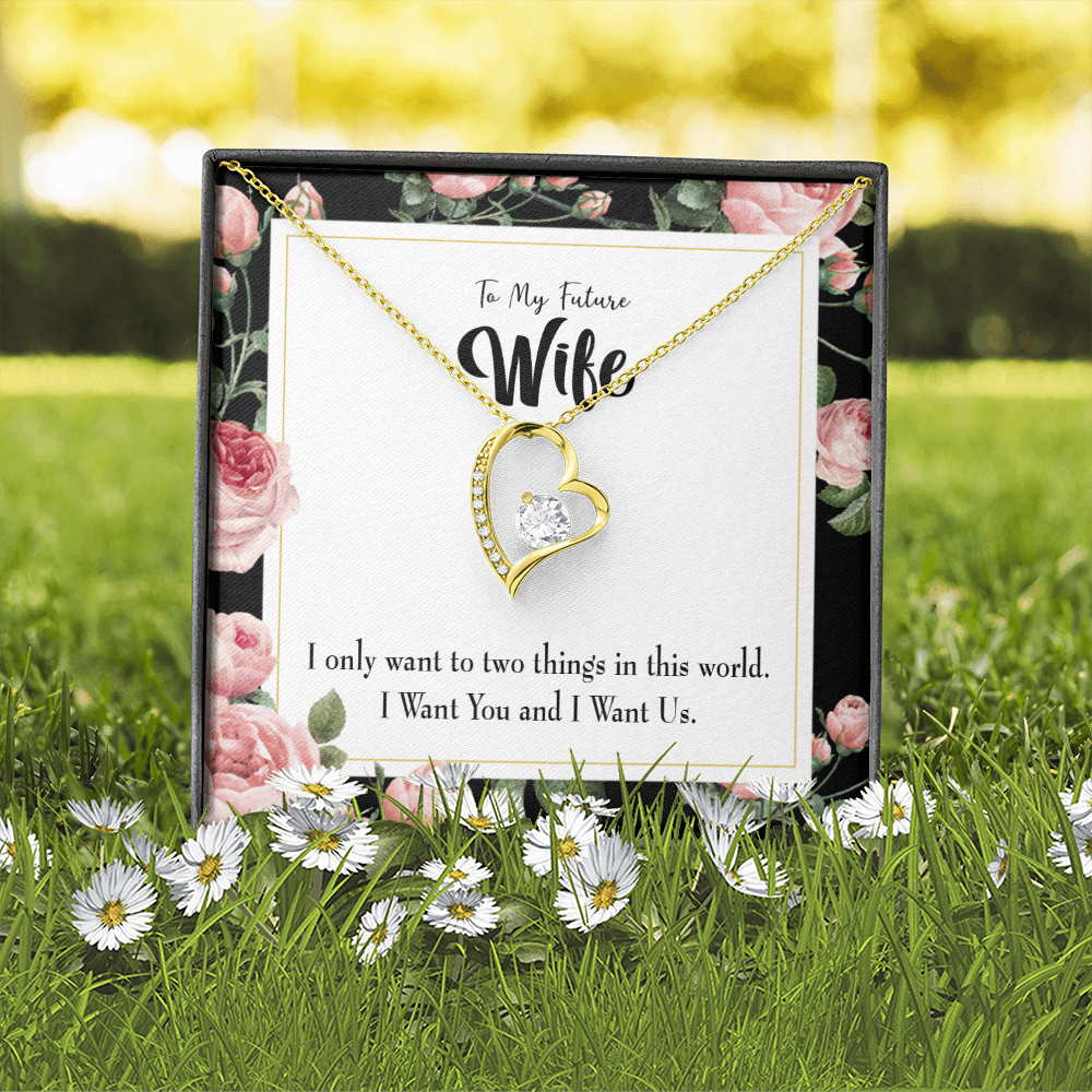 To My Wife I Want Us Forever Necklace w Message Card-Express Your Love Gifts