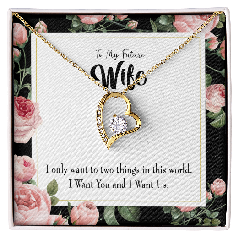 To My Wife I Want Us Forever Necklace w Message Card-Express Your Love Gifts