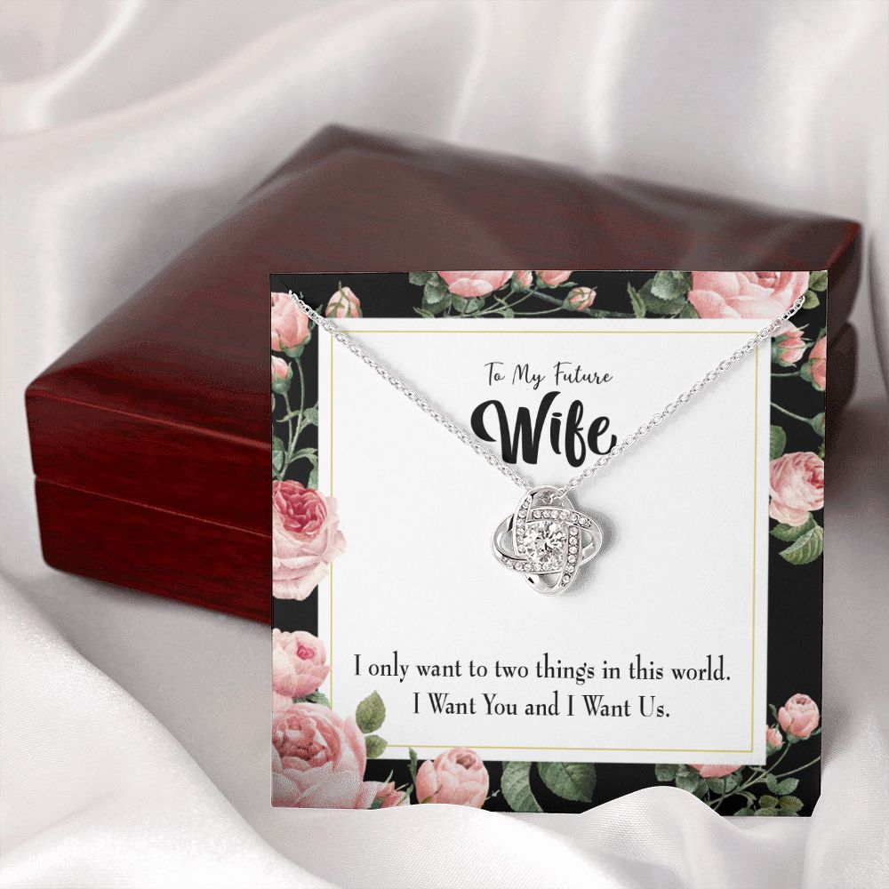 To My Wife I Want Us Infinity Knot Necklace Message Card-Express Your Love Gifts