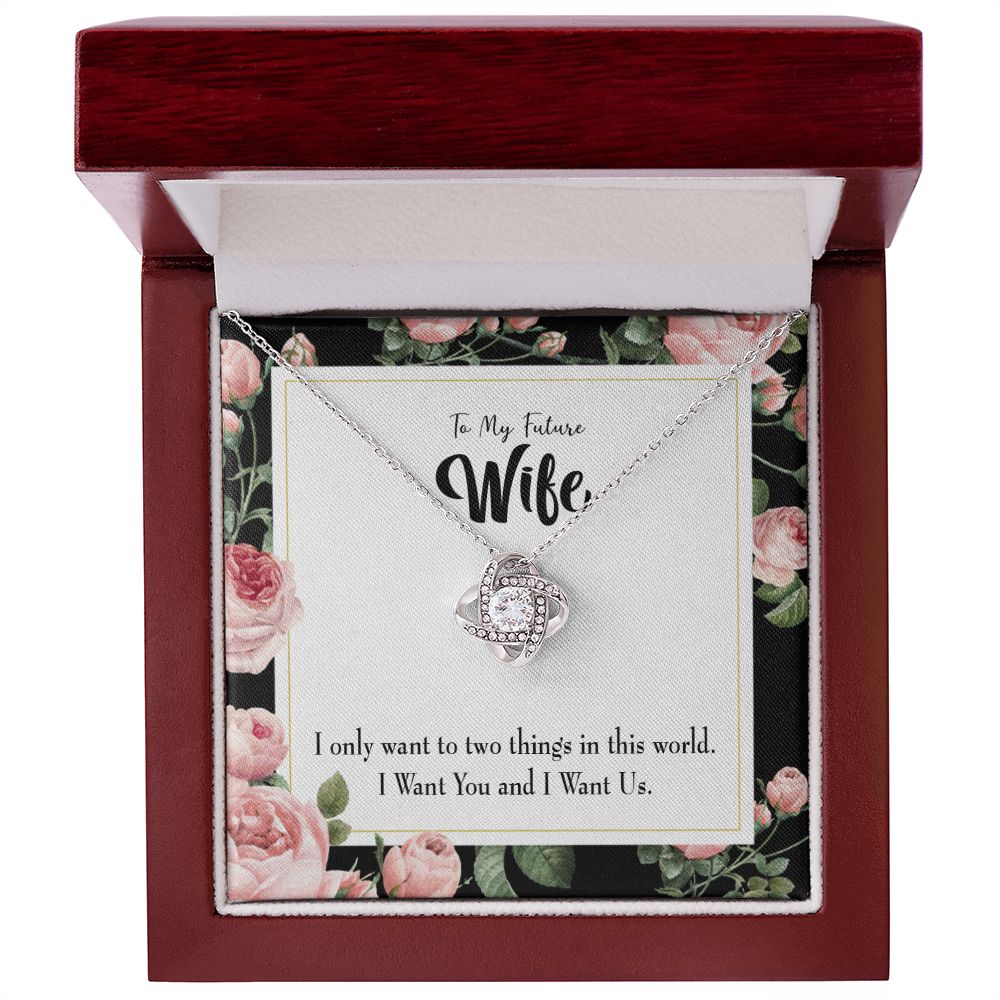 To My Wife I Want Us Infinity Knot Necklace Message Card-Express Your Love Gifts