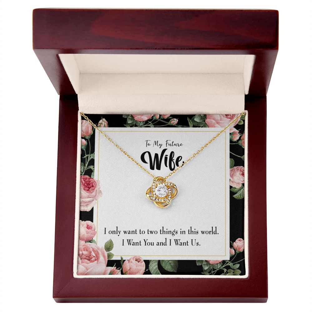 To My Wife I Want Us Infinity Knot Necklace Message Card-Express Your Love Gifts