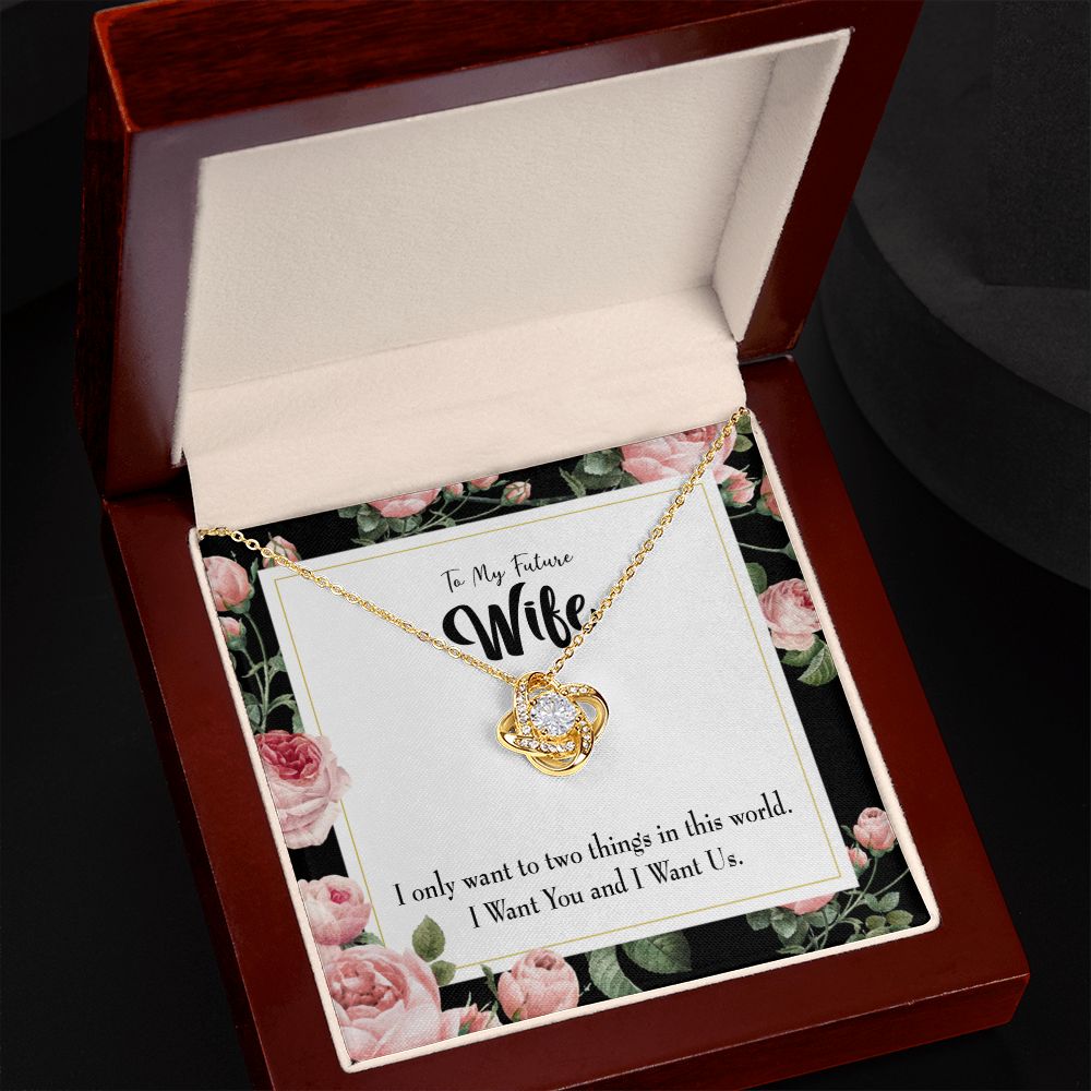 To My Wife I Want Us Infinity Knot Necklace Message Card-Express Your Love Gifts