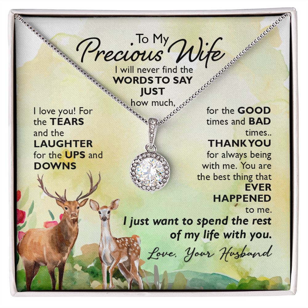 To My Wife I Will Never Find the Words Eternal Hope Necklace Message Card-Express Your Love Gifts