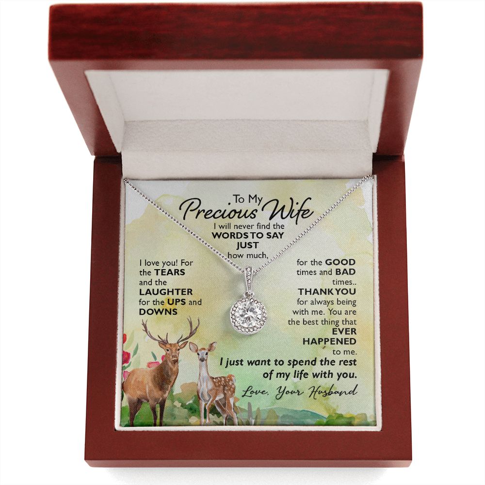 To My Wife I Will Never Find the Words Eternal Hope Necklace Message Card-Express Your Love Gifts