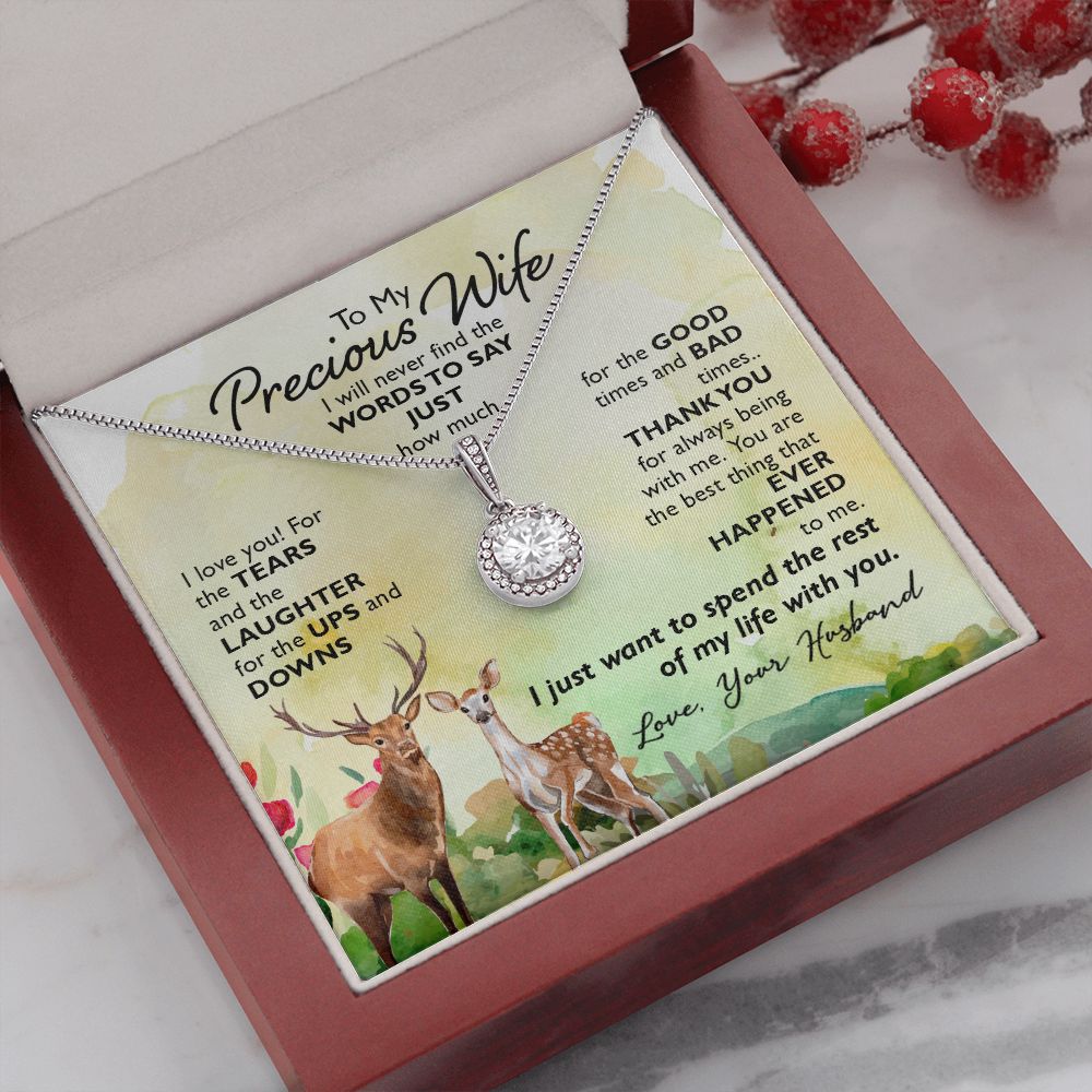 To My Wife I Will Never Find the Words Eternal Hope Necklace Message Card-Express Your Love Gifts