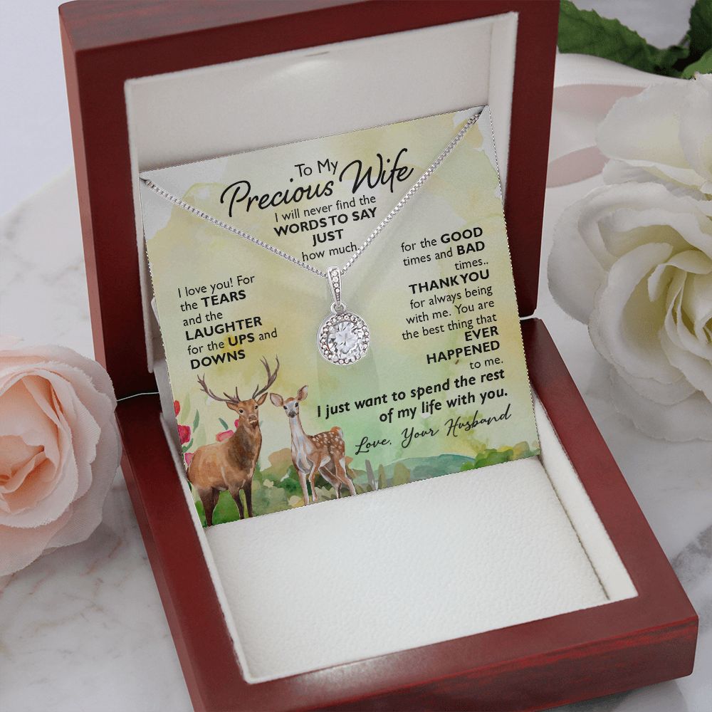 To My Wife I Will Never Find the Words Eternal Hope Necklace Message Card-Express Your Love Gifts