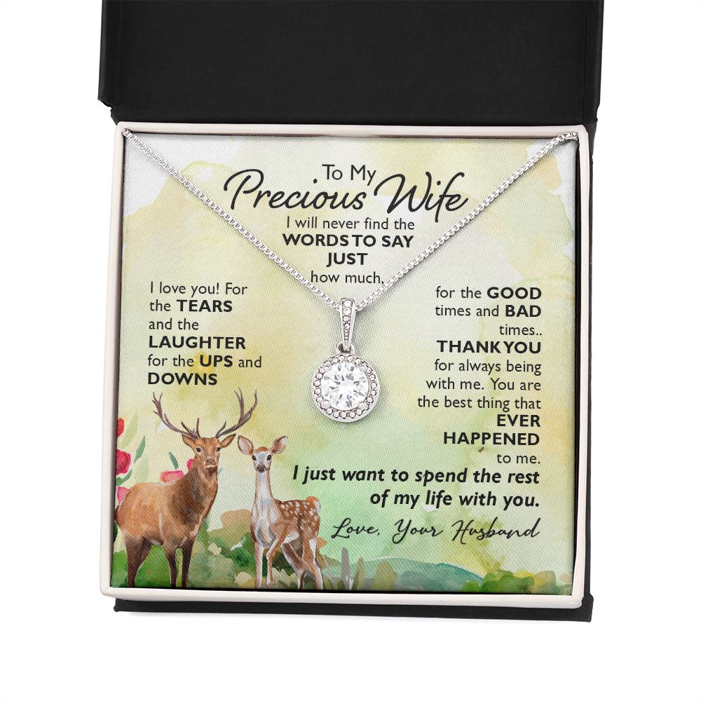 To My Wife I Will Never Find the Words Eternal Hope Necklace Message Card-Express Your Love Gifts