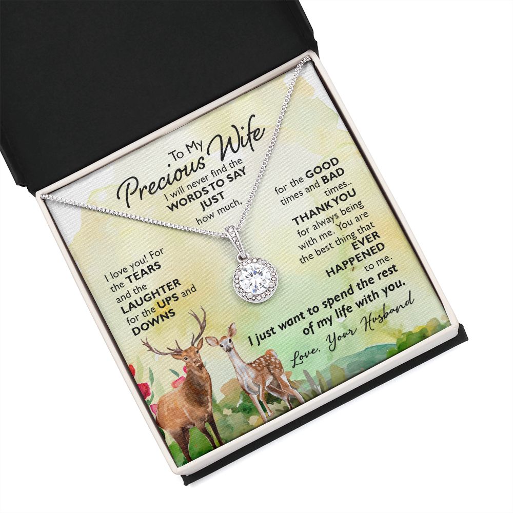 To My Wife I Will Never Find the Words Eternal Hope Necklace Message Card-Express Your Love Gifts