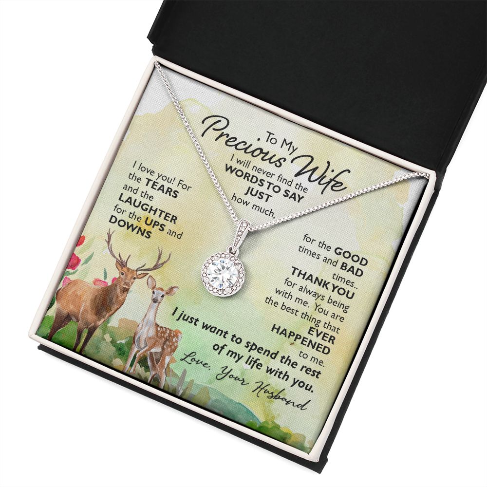 To My Wife I Will Never Find the Words Eternal Hope Necklace Message Card-Express Your Love Gifts