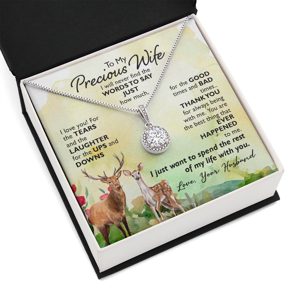 To My Wife I Will Never Find the Words Eternal Hope Necklace Message Card-Express Your Love Gifts