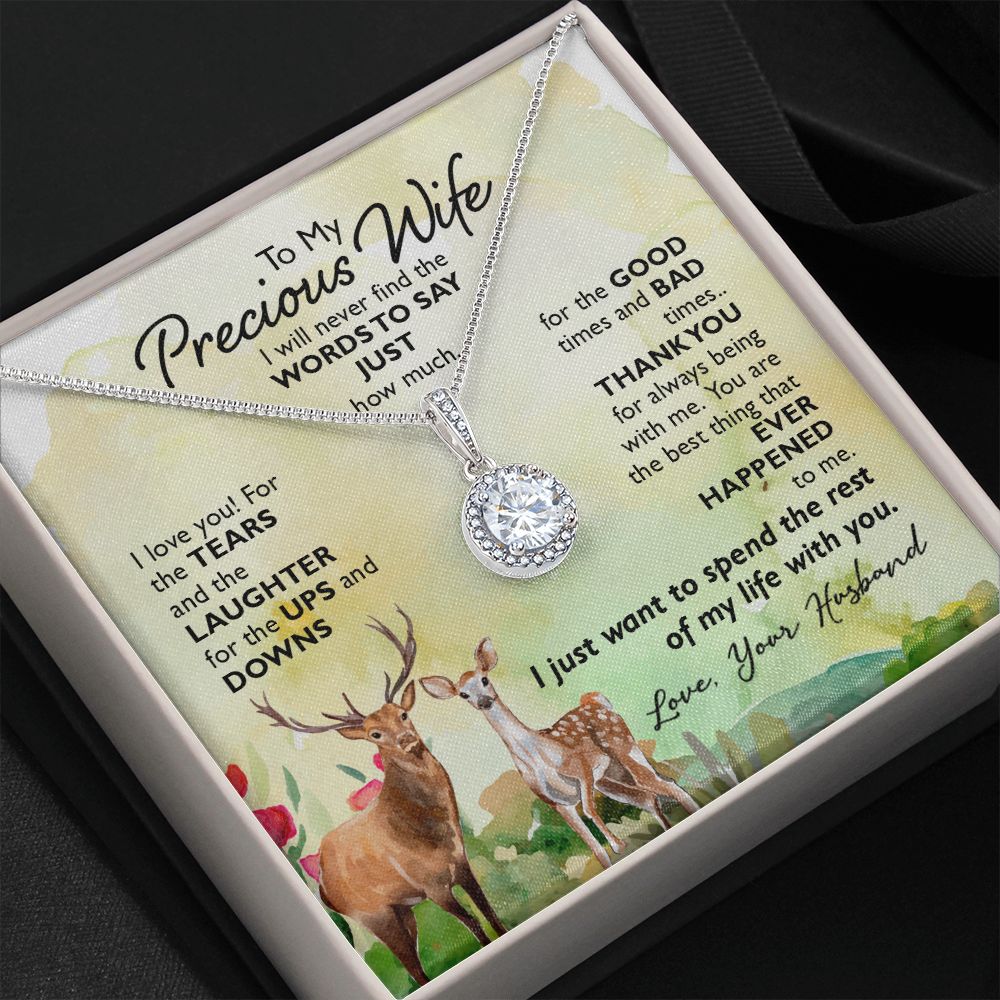 To My Wife I Will Never Find the Words Eternal Hope Necklace Message Card-Express Your Love Gifts