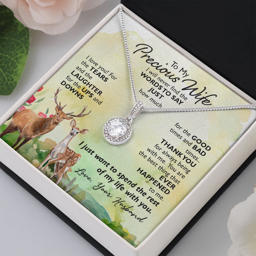 To My Wife I Will Never Find the Words Eternal Hope Necklace Message Card-Express Your Love Gifts