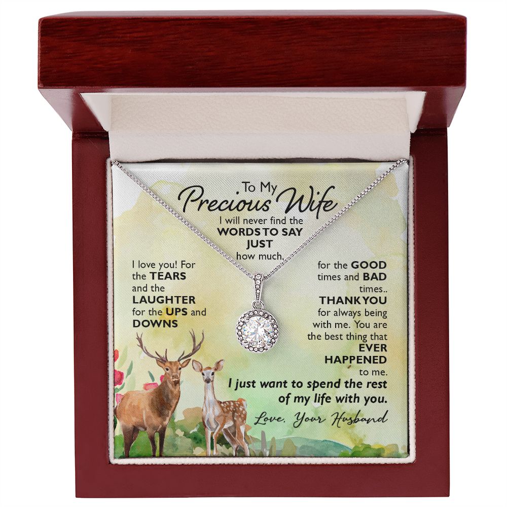 To My Wife I Will Never Find the Words Eternal Hope Necklace Message Card-Express Your Love Gifts