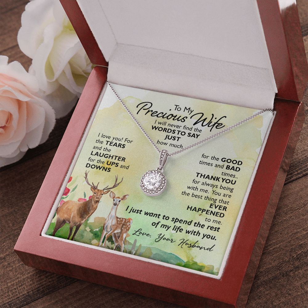 To My Wife I Will Never Find the Words Eternal Hope Necklace Message Card-Express Your Love Gifts