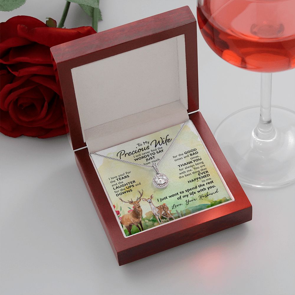 To My Wife I Will Never Find the Words Eternal Hope Necklace Message Card-Express Your Love Gifts