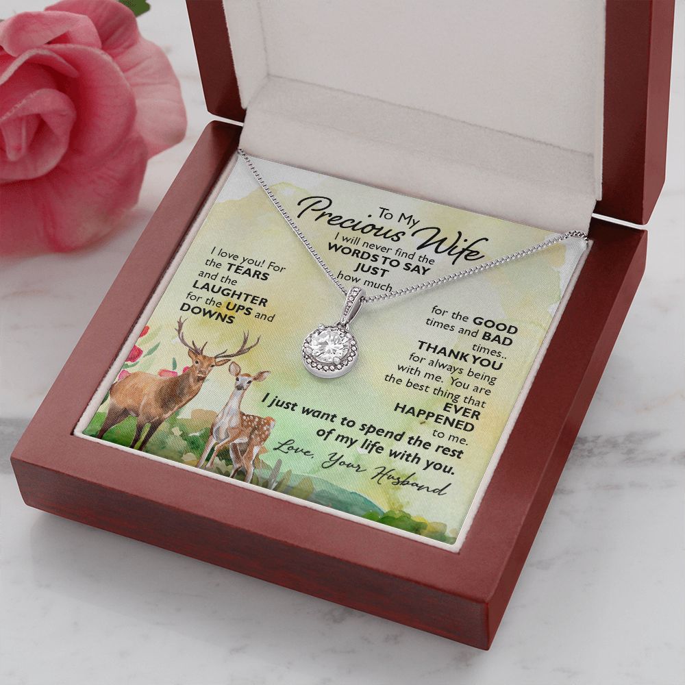 To My Wife I Will Never Find the Words Eternal Hope Necklace Message Card-Express Your Love Gifts