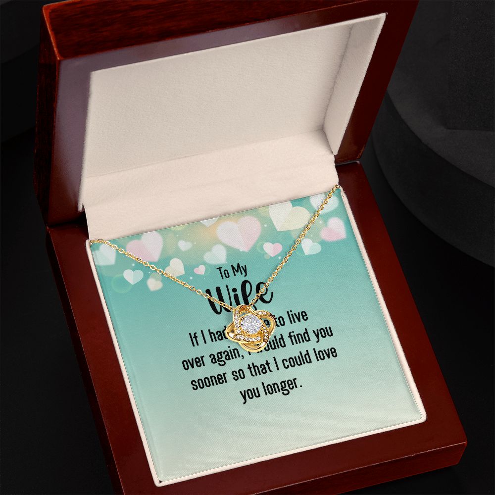 To My Wife If I Had My Life Infinity Knot Necklace Message Card-Express Your Love Gifts