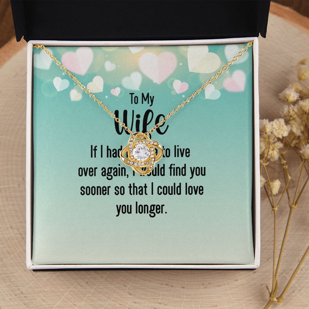 To My Wife If I Had My Life Infinity Knot Necklace Message Card-Express Your Love Gifts