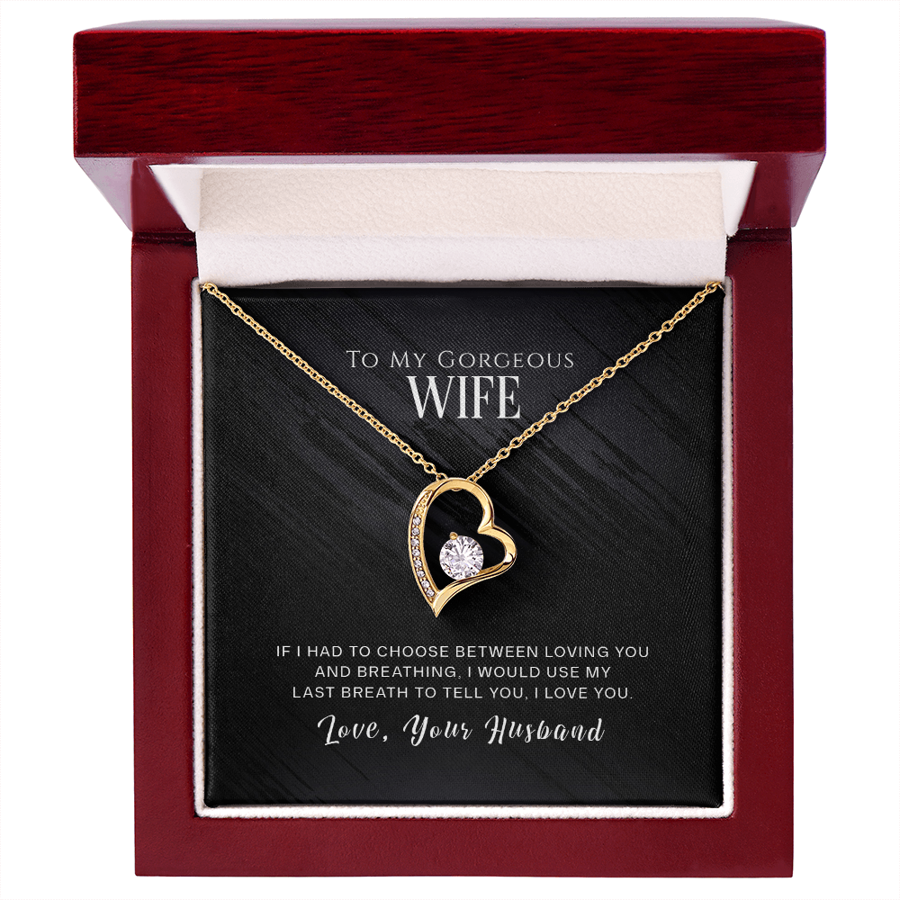 To My Wife If I Had to Choose Dark Forever Necklace w Message Card-Express Your Love Gifts