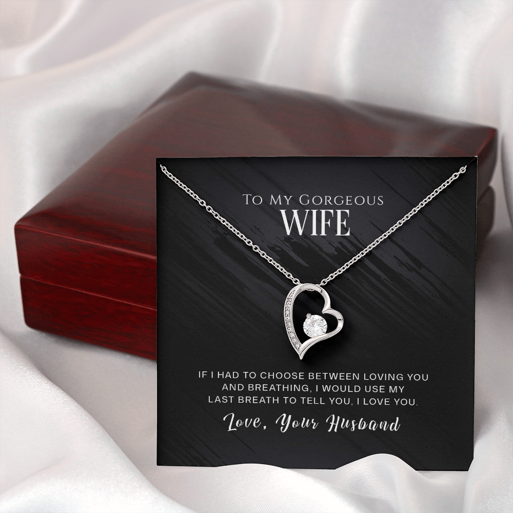 To My Wife If I Had to Choose Dark Forever Necklace w Message Card-Express Your Love Gifts