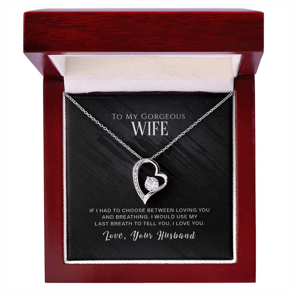 To My Wife If I Had to Choose Dark Forever Necklace w Message Card-Express Your Love Gifts