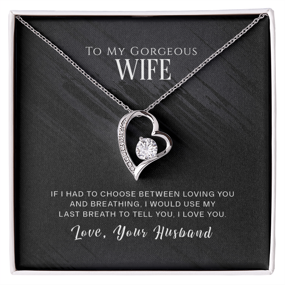 To My Wife If I Had to Choose Dark Forever Necklace w Message Card-Express Your Love Gifts