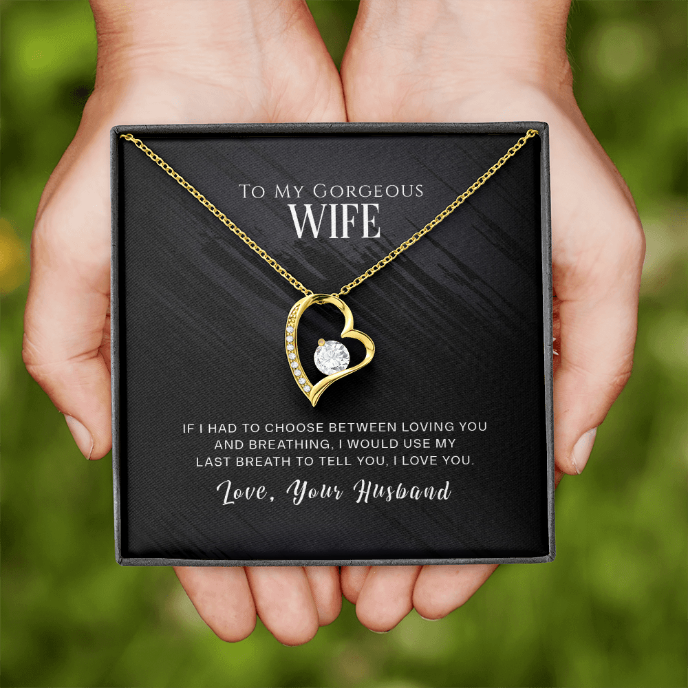 To My Wife If I Had to Choose Dark Forever Necklace w Message Card-Express Your Love Gifts