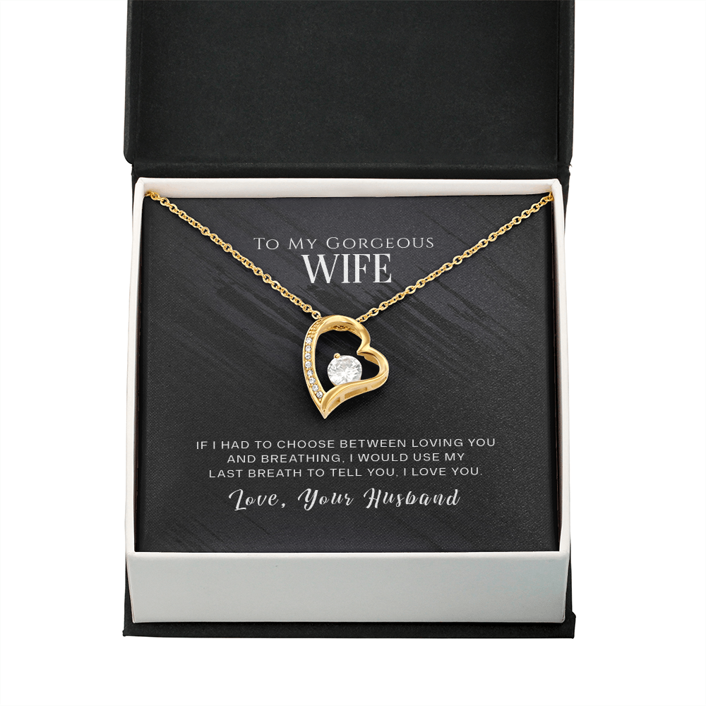 To My Wife If I Had to Choose Dark Forever Necklace w Message Card-Express Your Love Gifts