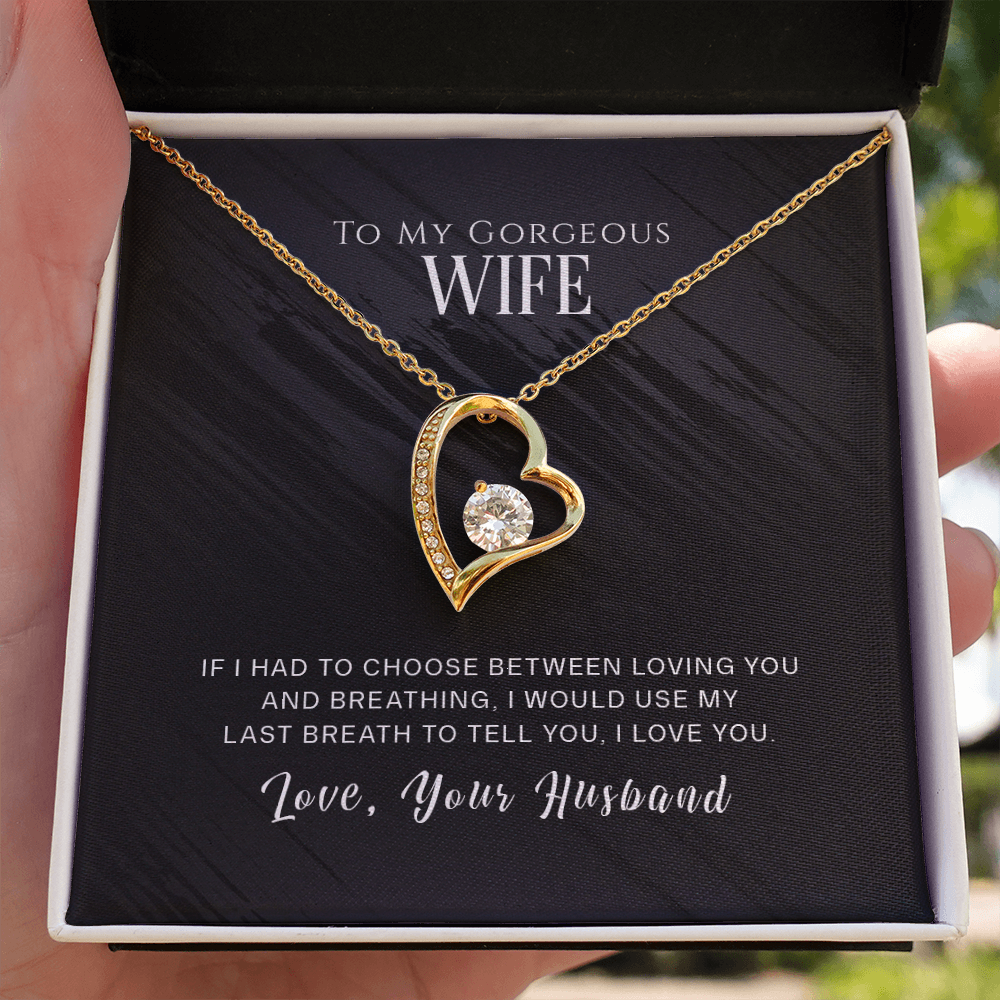 To My Wife If I Had to Choose Dark Forever Necklace w Message Card-Express Your Love Gifts