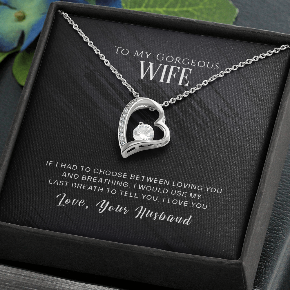 To My Wife If I Had to Choose Dark Forever Necklace w Message Card-Express Your Love Gifts