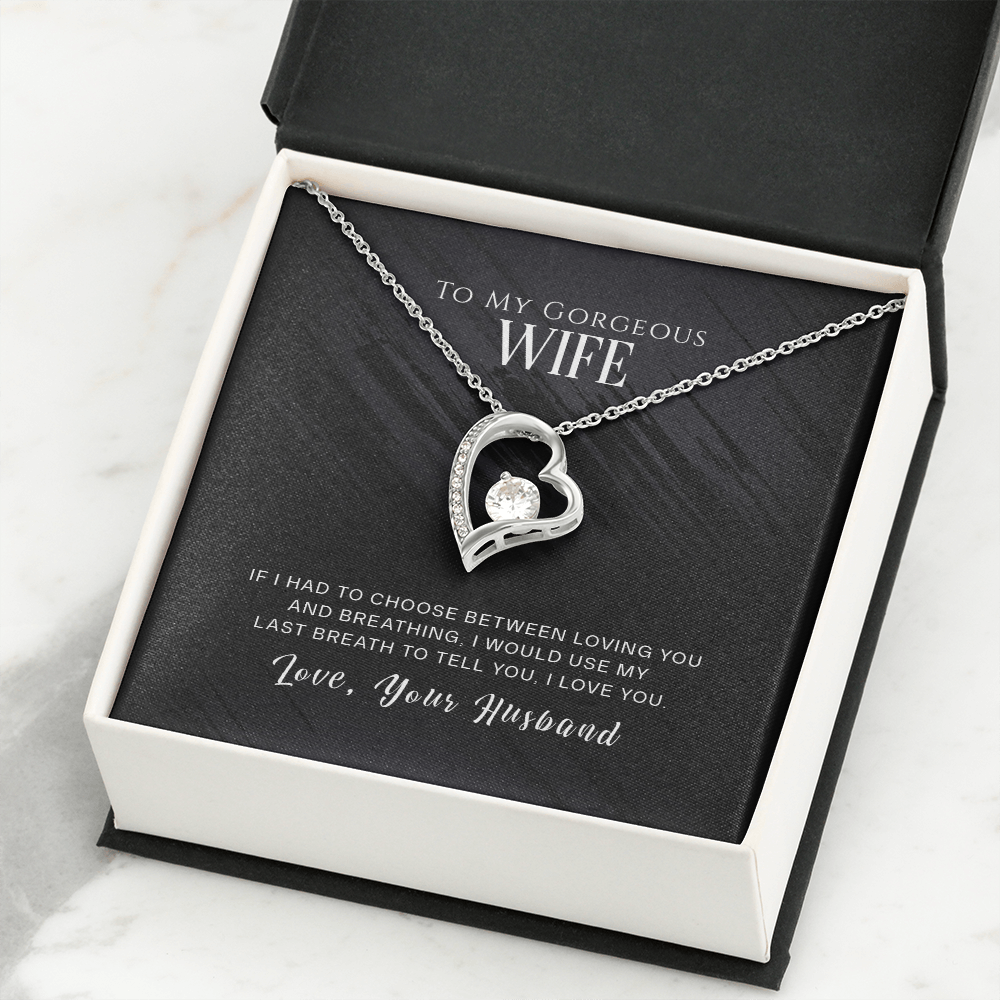 To My Wife If I Had to Choose Dark Forever Necklace w Message Card-Express Your Love Gifts