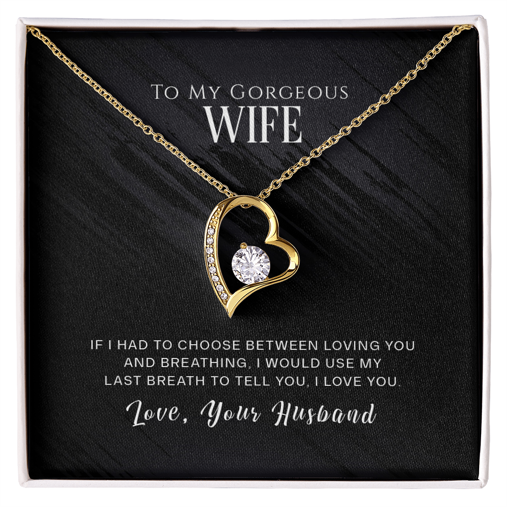 To My Wife If I Had to Choose Dark Forever Necklace w Message Card-Express Your Love Gifts