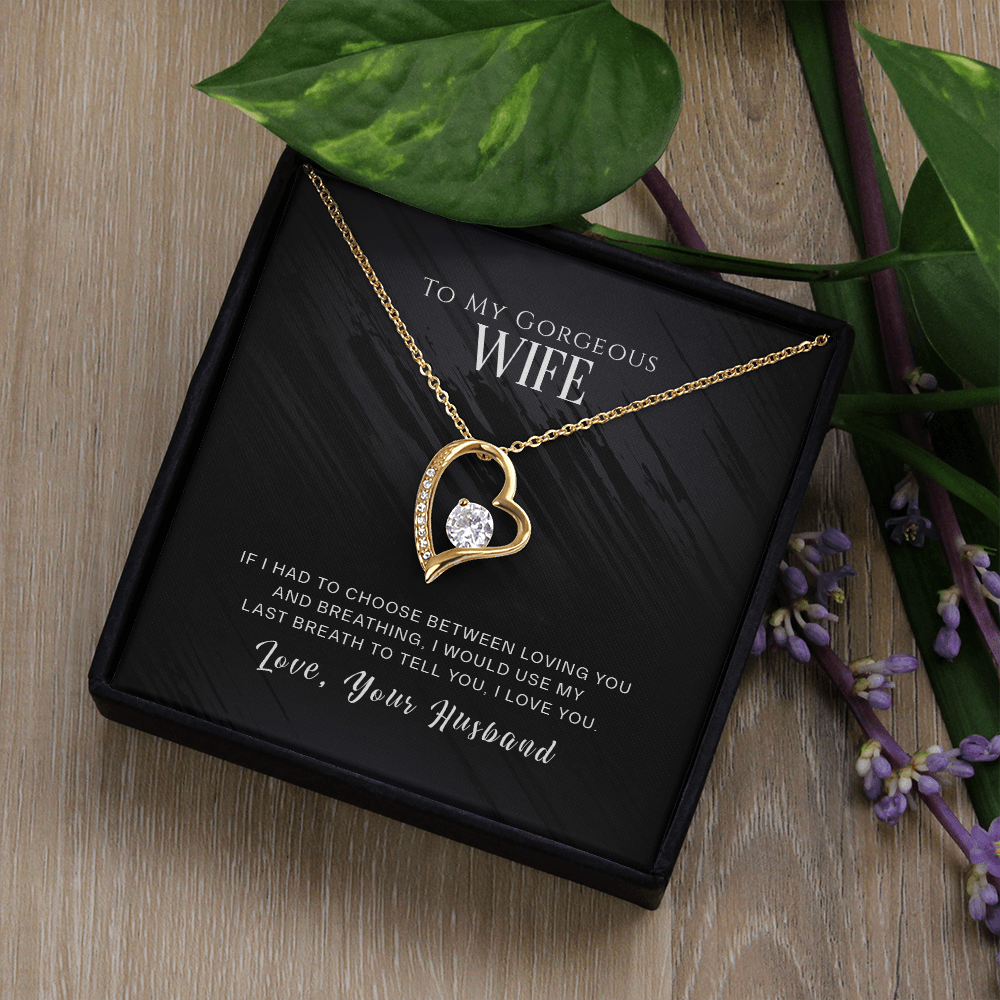 To My Wife If I Had to Choose Dark Forever Necklace w Message Card-Express Your Love Gifts