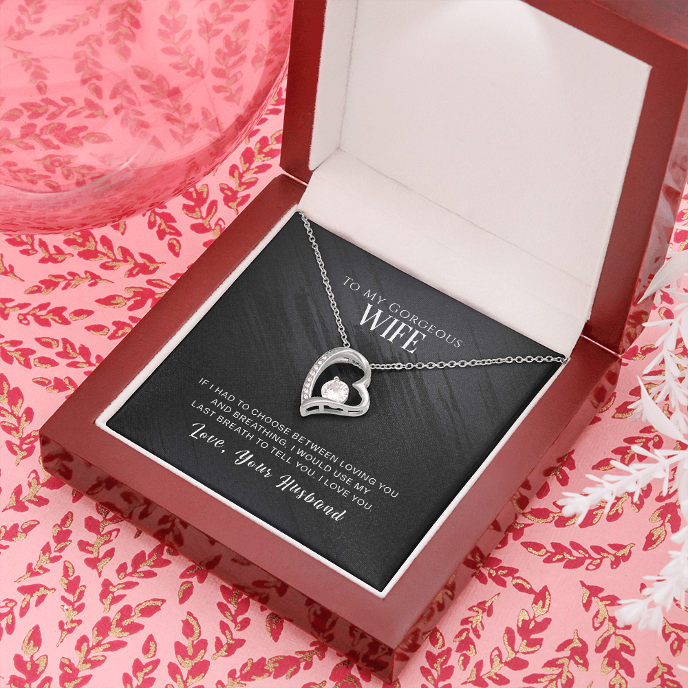 To My Wife If I Had to Choose Dark Forever Necklace w Message Card-Express Your Love Gifts