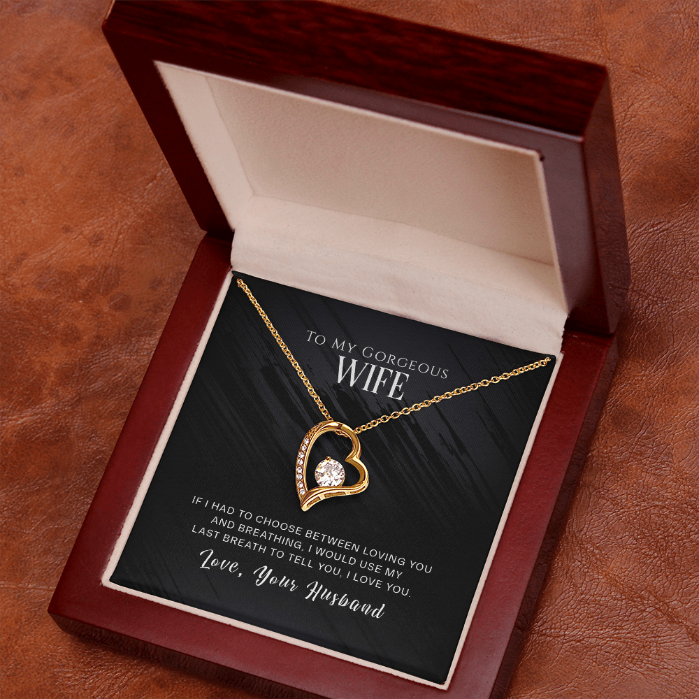 To My Wife If I Had to Choose Dark Forever Necklace w Message Card-Express Your Love Gifts