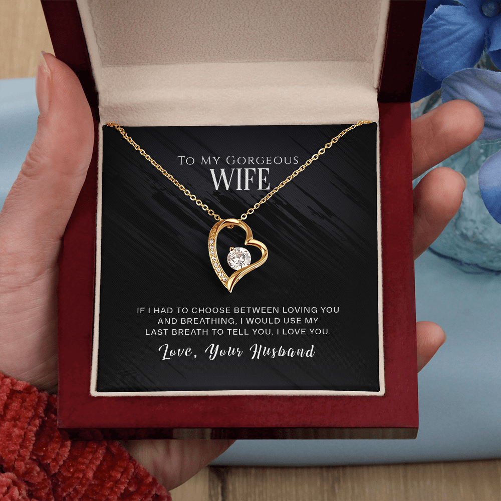 To My Wife If I Had to Choose Dark Forever Necklace w Message Card-Express Your Love Gifts