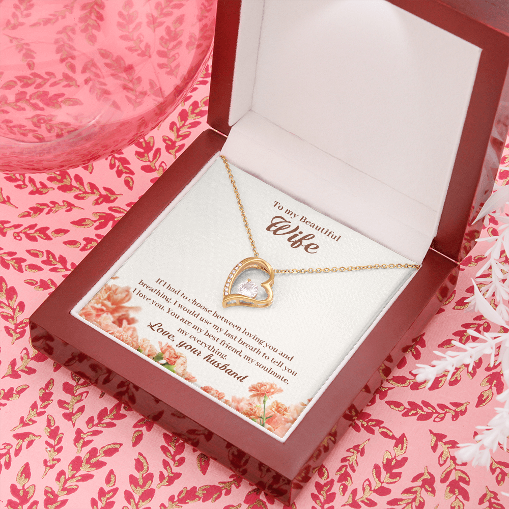 To My Wife If I Had to Choose Forever Necklace w Message Card-Express Your Love Gifts