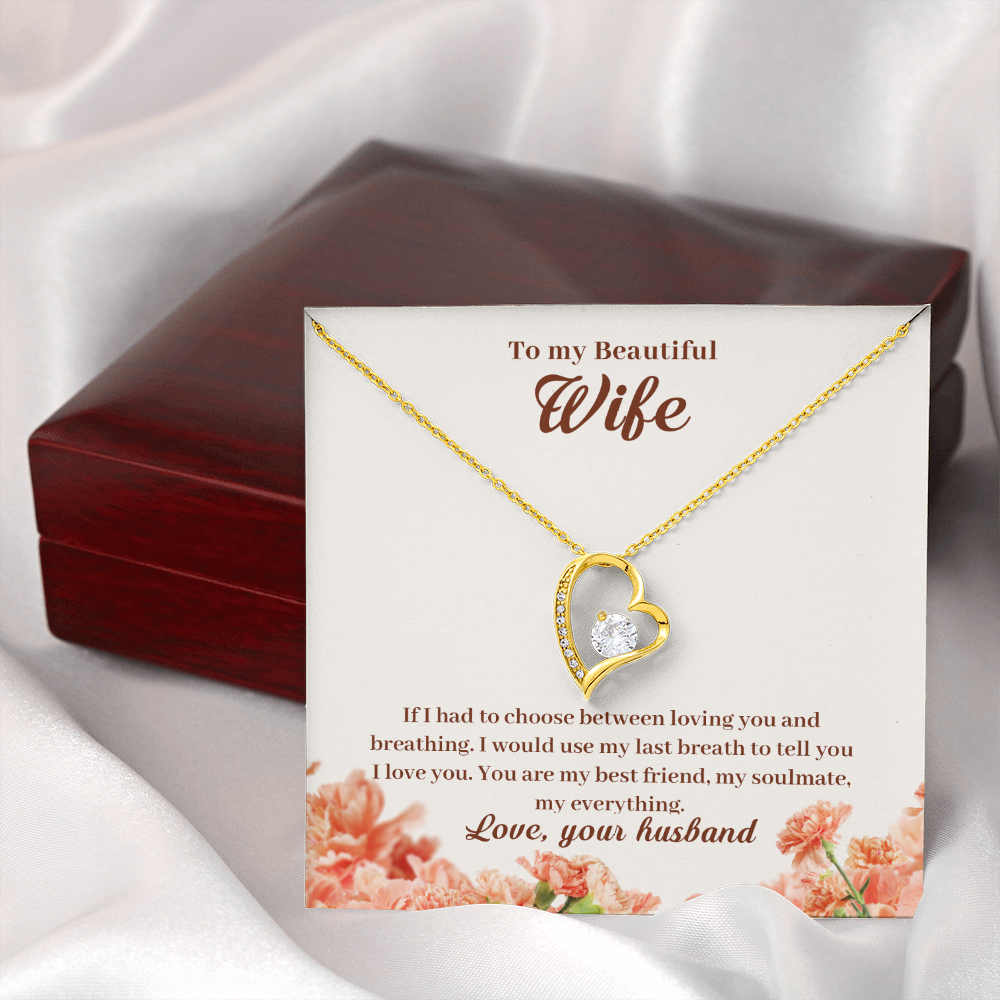 To My Wife If I Had to Choose Forever Necklace w Message Card-Express Your Love Gifts