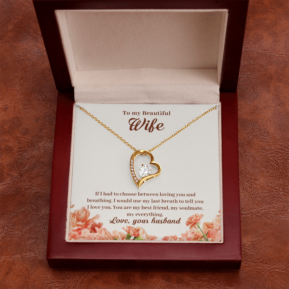 To My Wife If I Had to Choose Forever Necklace w Message Card-Express Your Love Gifts