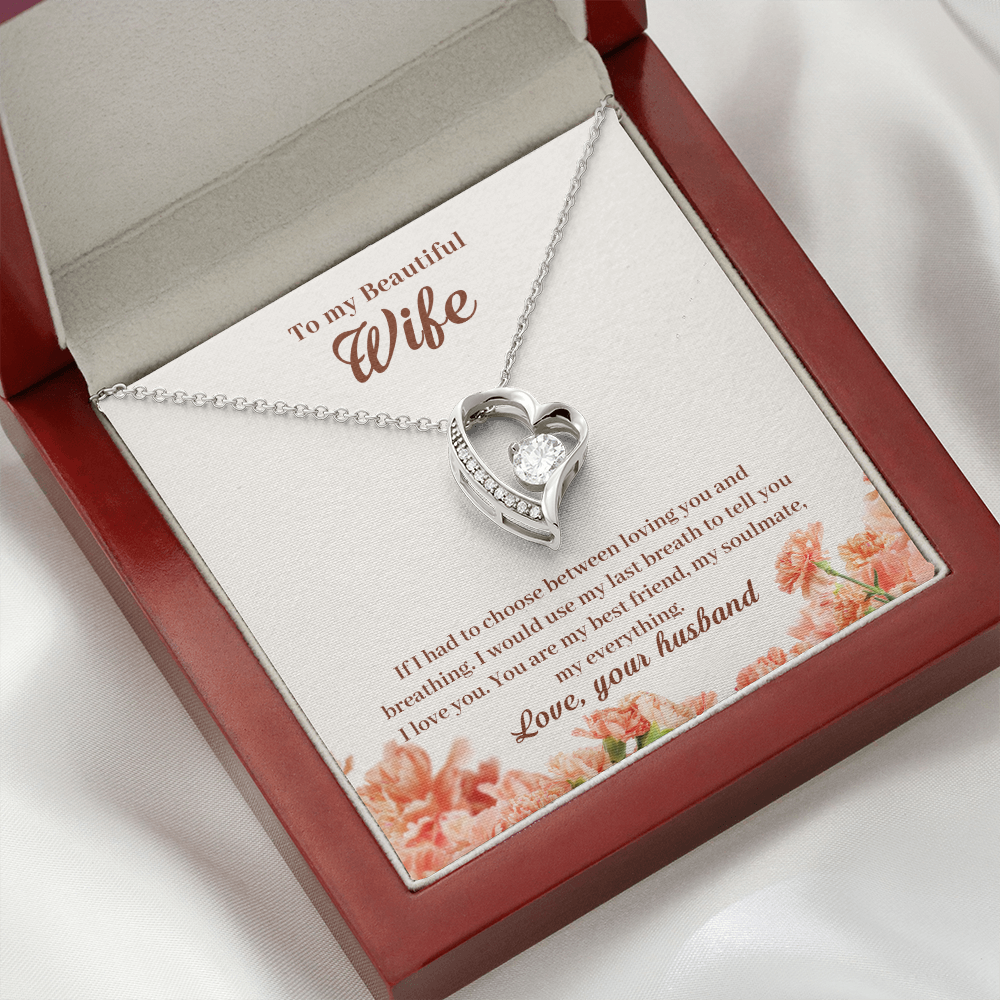 To My Wife If I Had to Choose Forever Necklace w Message Card-Express Your Love Gifts