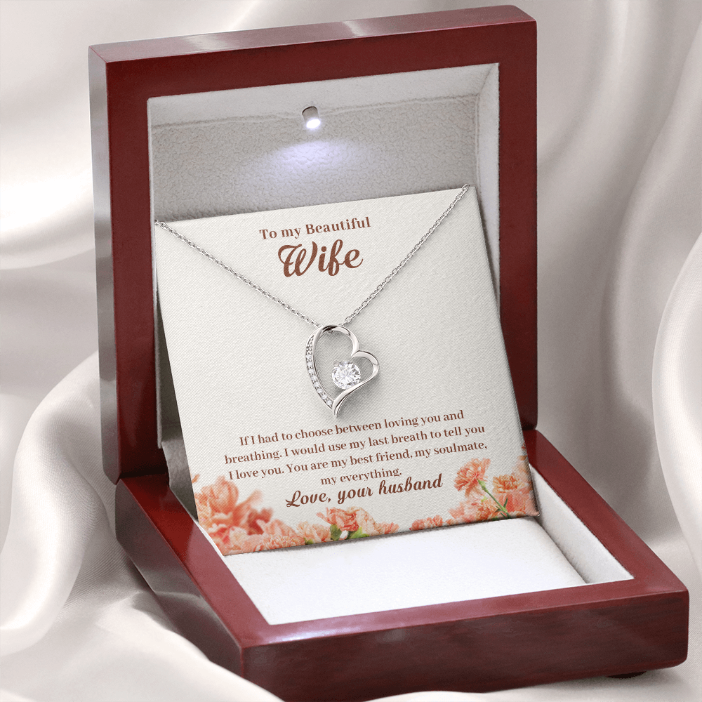 To My Wife If I Had to Choose Forever Necklace w Message Card-Express Your Love Gifts