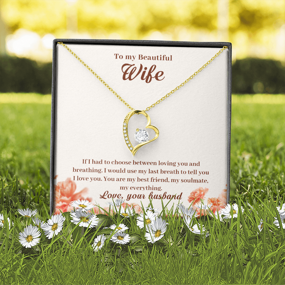 To My Wife If I Had to Choose Forever Necklace w Message Card-Express Your Love Gifts