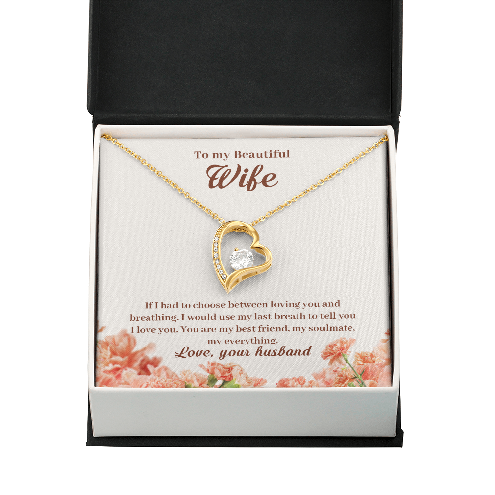 To My Wife If I Had to Choose Forever Necklace w Message Card-Express Your Love Gifts