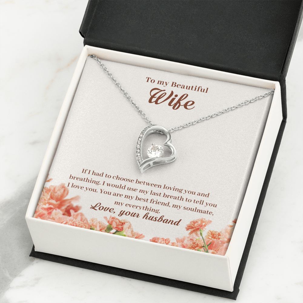 To My Wife If I Had to Choose Forever Necklace w Message Card-Express Your Love Gifts