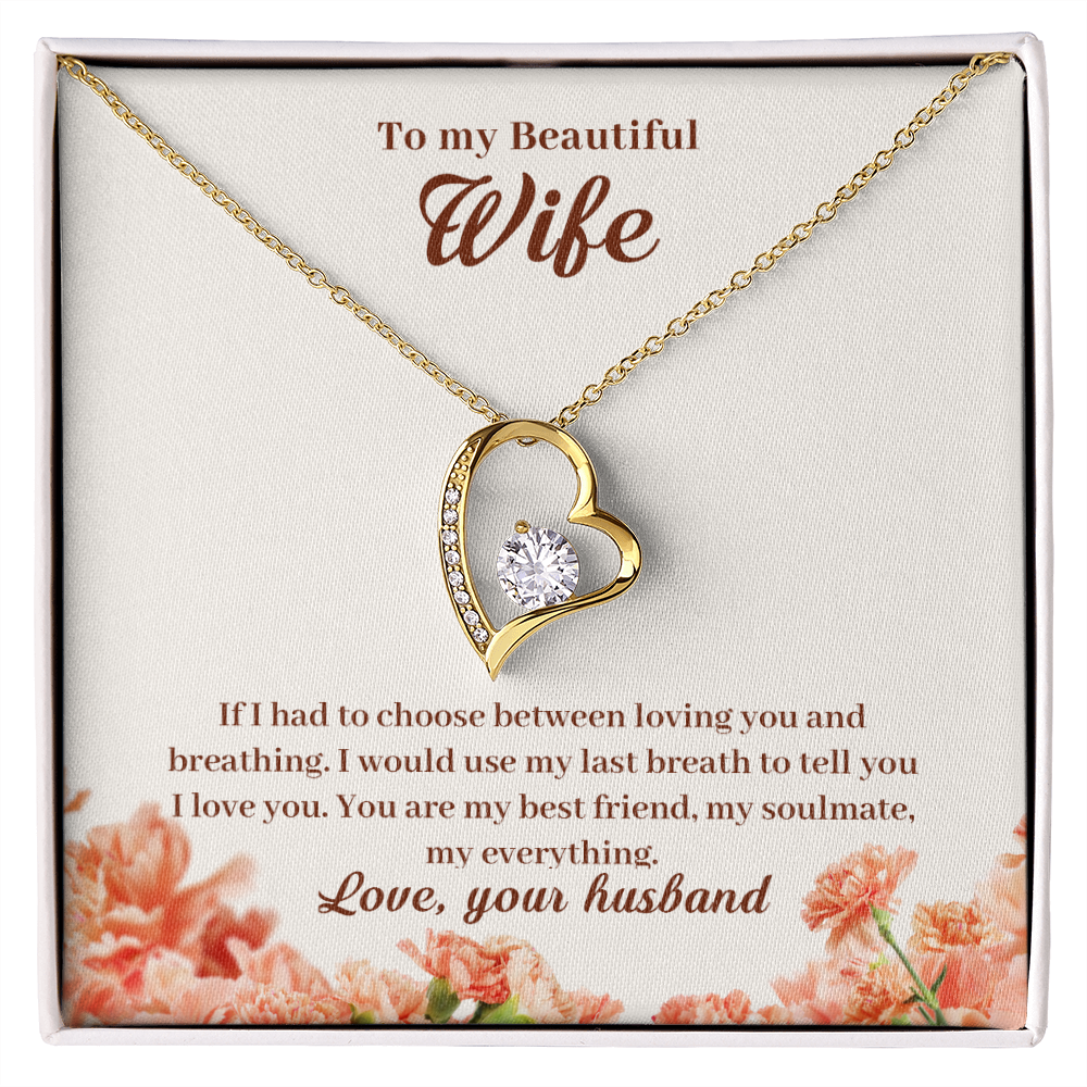 To My Wife If I Had to Choose Forever Necklace w Message Card-Express Your Love Gifts