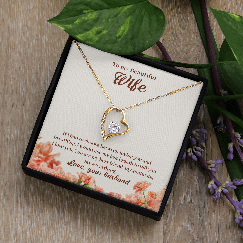 To My Wife If I Had to Choose Forever Necklace w Message Card-Express Your Love Gifts